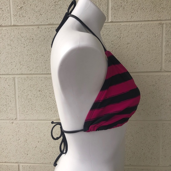Converse Pink & Gray Triangle Tie Strap Bikini Top - Picture 2 of 9